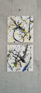 We are a pair I&II - Resin with acrylics on canvas - 60x60cm - 1200 euro each