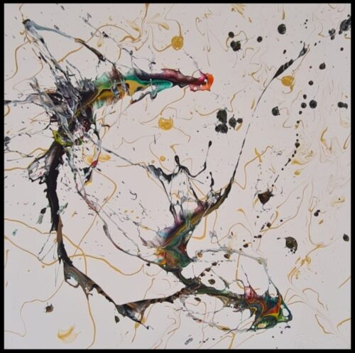 Chinese Dragon – Resin with acrylics on canvas – 100x100cm – 2250 euro (framed) – SOLD
